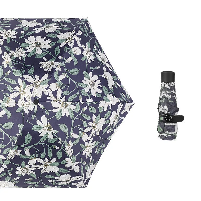 Lily flower(5fold) DMBRELLA небольшой Зонт складывающийся в карман для дождя женский подарок для мужчин Мини зонтик для девочек анти-УФ водонепроницаемый портативный путешествия DM138 - Цвет: Lily flower(5fold)