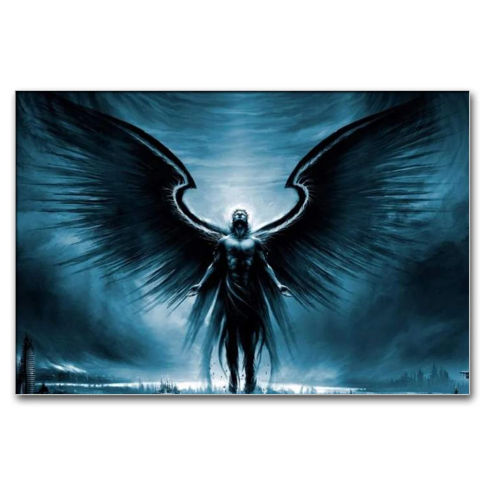 

New Diamond Painting Dark and Light Angel Knight Anime Mosaic Painting Wall Art Rhinestone Picture Living Room Decoration