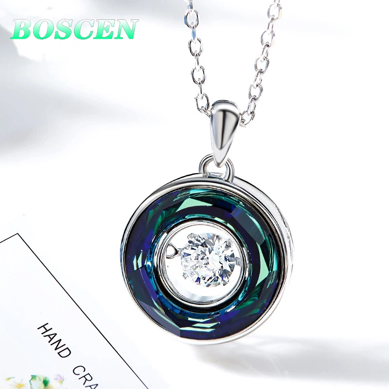 Женское Ожерелье с кулоном из серебра 925 пробы украшенное Австрийскими