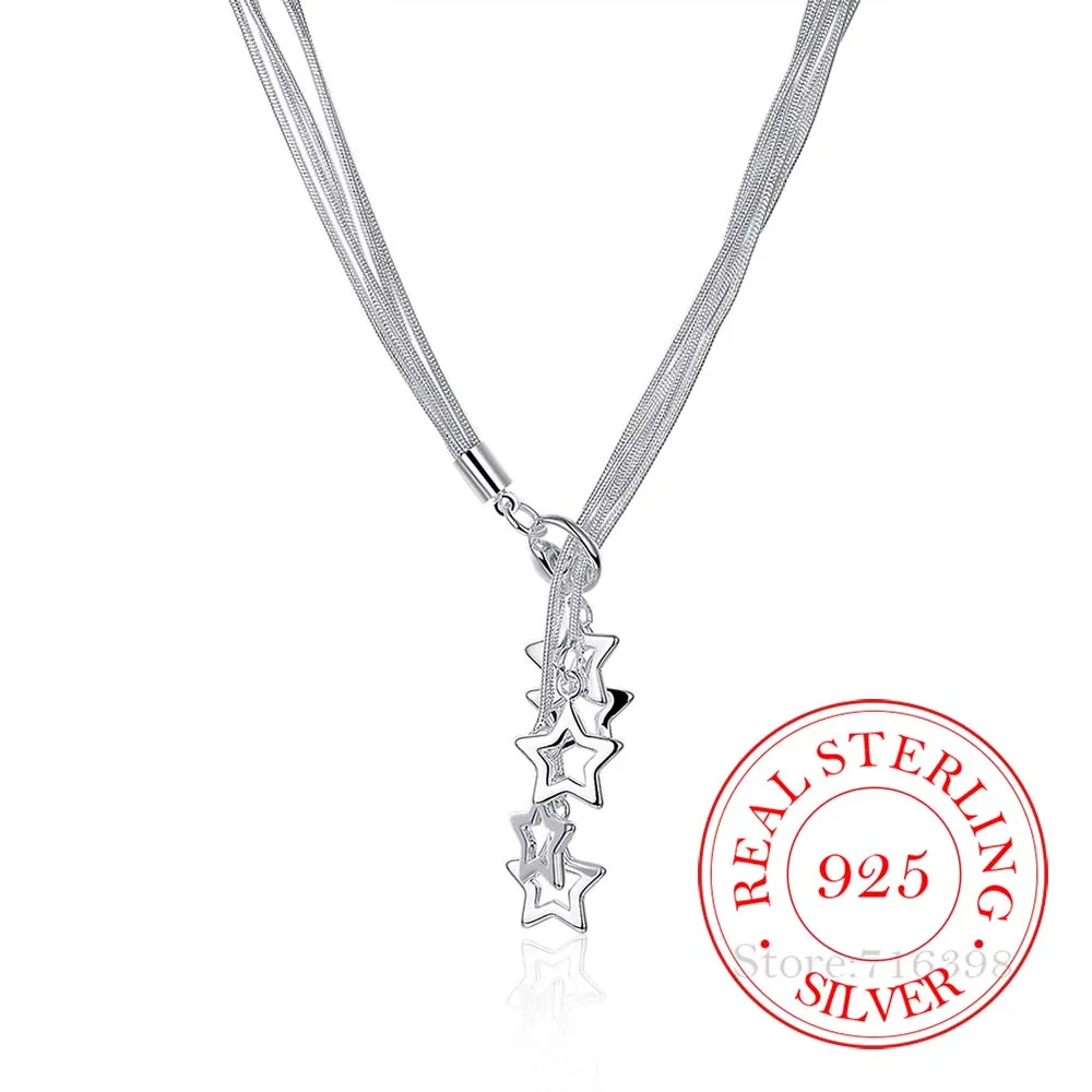 

2020 винтажное ювелирное изделие, роскошная цепочка Taiji 5 звезд, массивное ожерелье с подвеской для женщин из стерлингового серебра 925 пробы, ю...