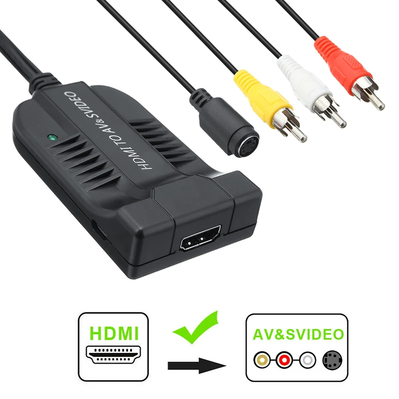 Самый новый HDMI-совместимый с 3RCA композитный AV + S-videoAudio преобразователь 1080P видео