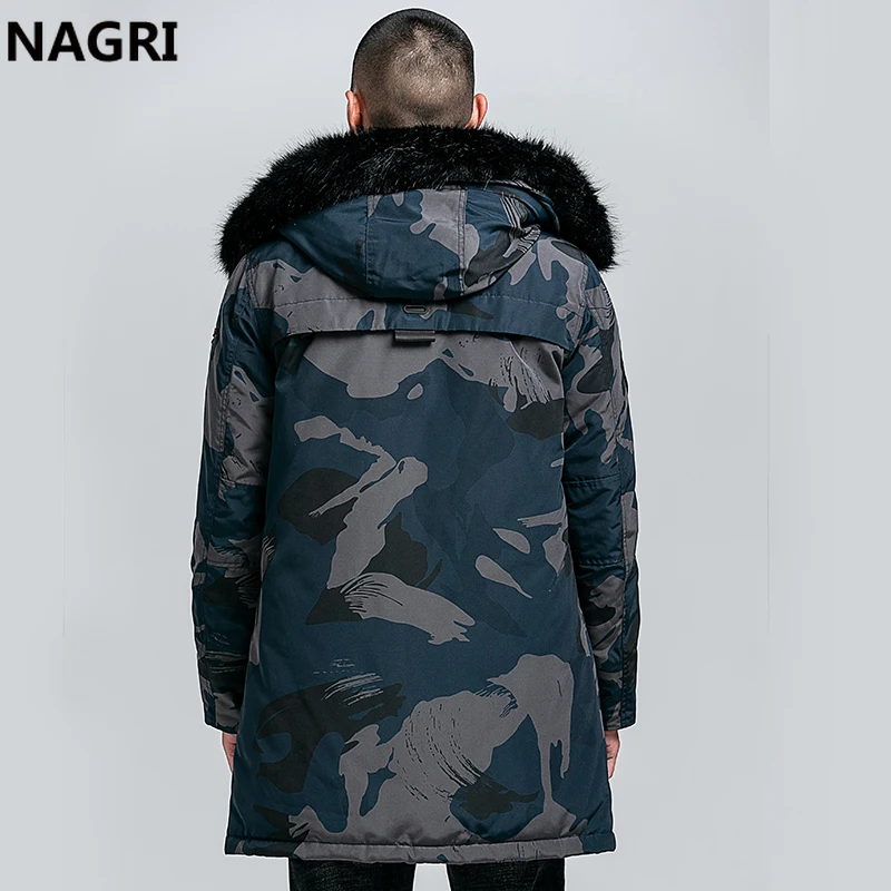 Мужская зимняя длинная куртка с меховым воротником и капюшоном|Мужские парки| |