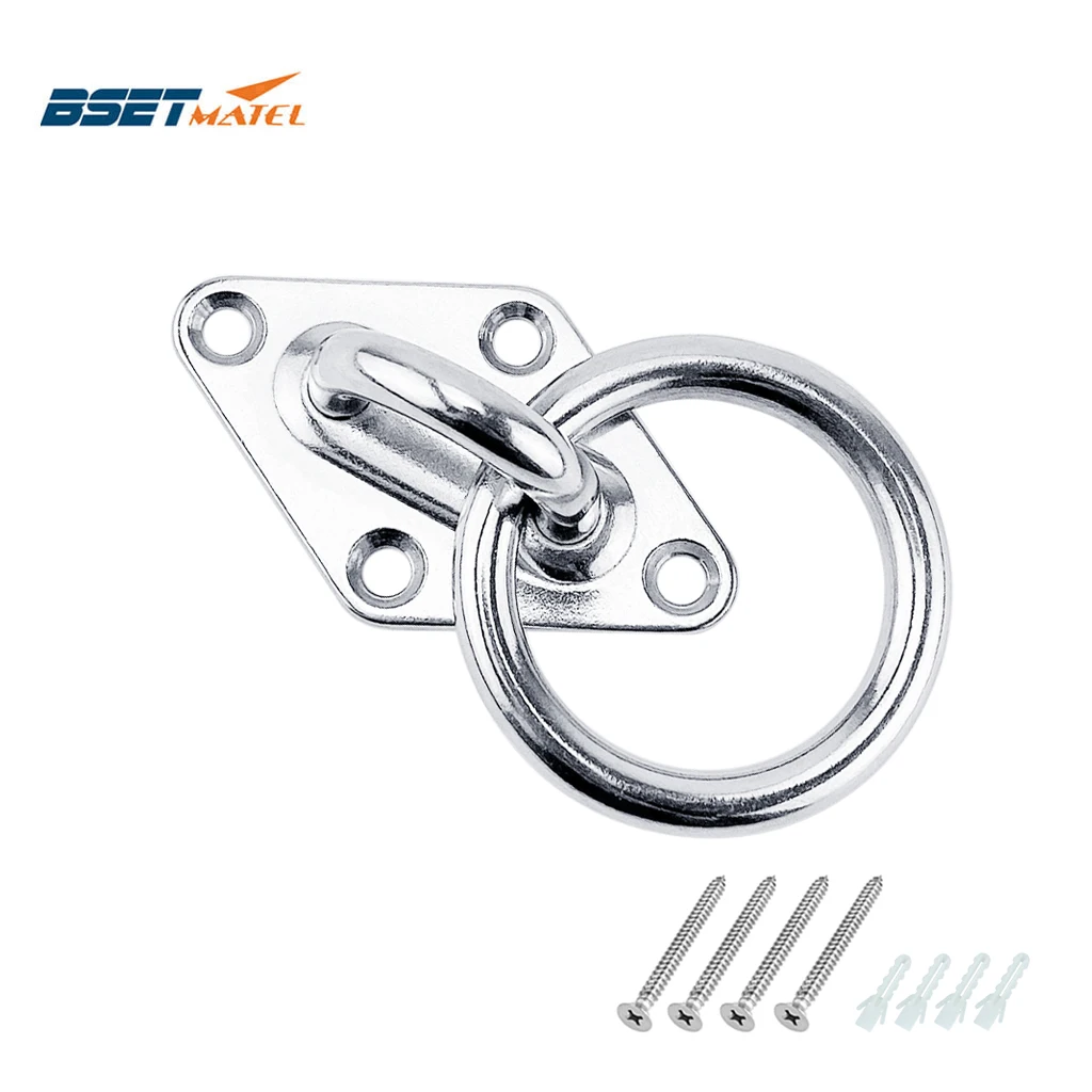 

Stainless Steel 316 Diamond Pad Eye Plate Boat Marine Mooring Ring Ceiling Wall Mount Base Hook Strap Tie Down Yoga Accessories