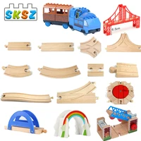 big high techtrain bricks toy wodden rail track accessories railway compatible normal brand beech train road toys for kids gifts