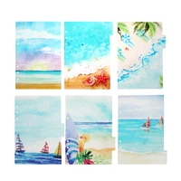 summer beach cute divider 6pcsset loose leaf a5 travel notebook page index divider pp binder diary diy accessory