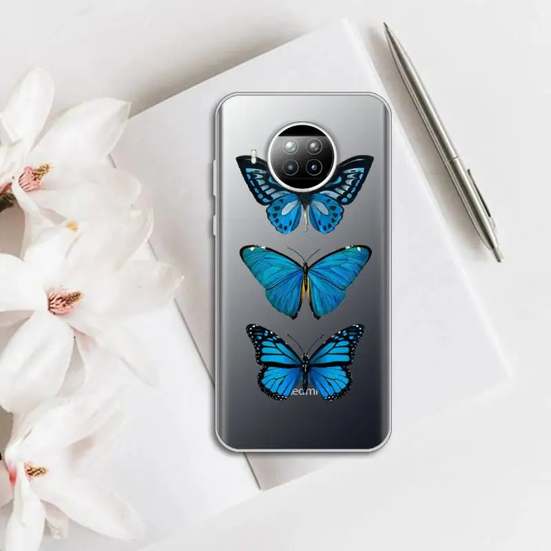 

Butterfly aesthetic art Phone Case Transparent for Xiaomi Redmi note 10 t 8 9 pro lite 11