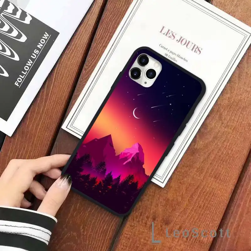 

ins artistic aurora landscape Phone Case for iPhone 11 12 pro XS MAX 8 7 6 6S Plus X 5S SE 2020 XR Soft silicone