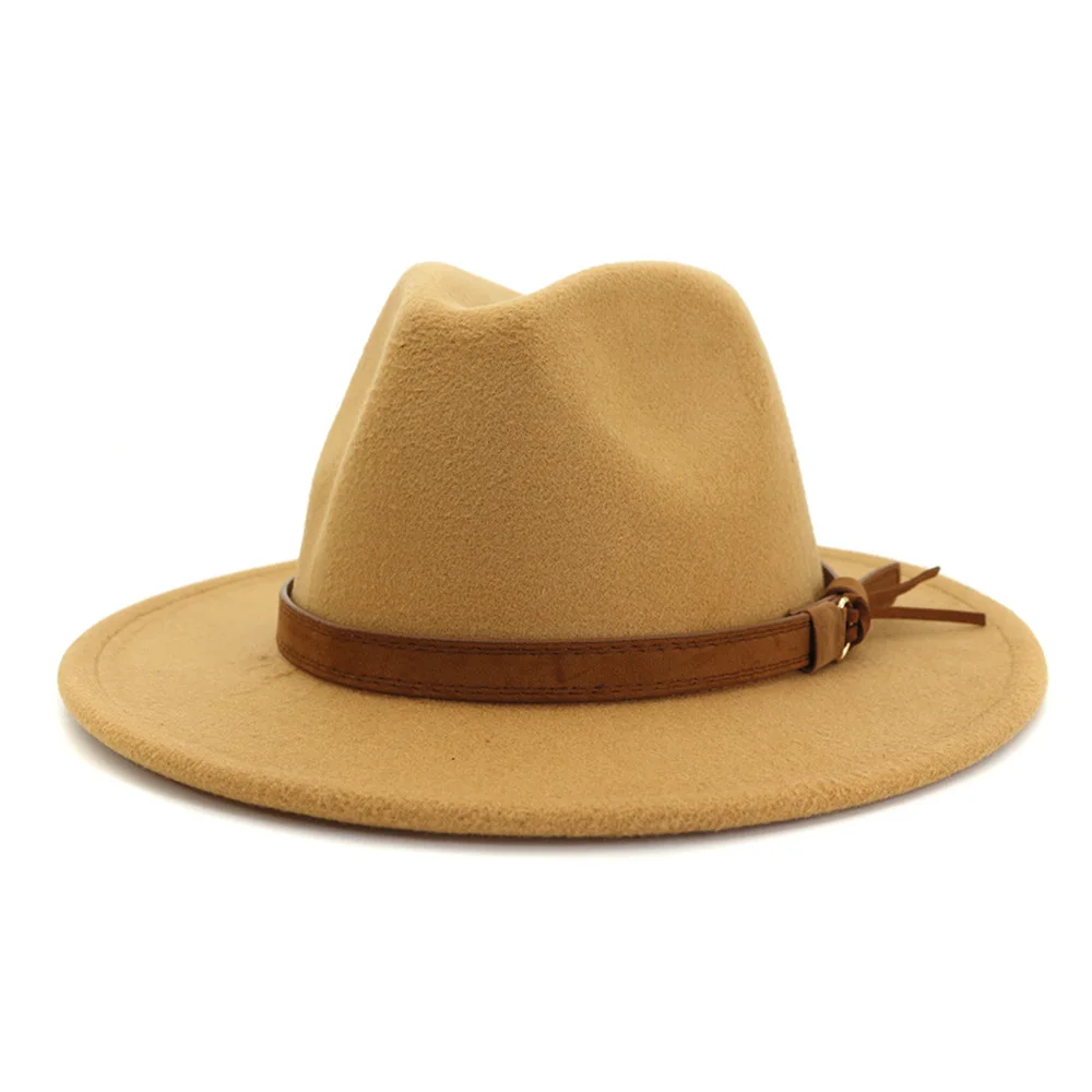 

Winter Autumn Imitation Woolen Women Men Ladies Fedoras Top Jazz Hat European American Round Caps Bowler Hats Panama Hat