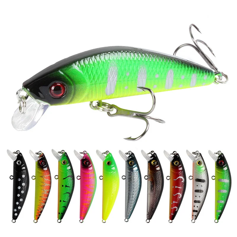 

1PCS Bass Minnow Fishing Lures 70mm/8g Micro Artificial Fish Wobblers for Trolling Pesca Floating Hard Bait Fishing Accessories