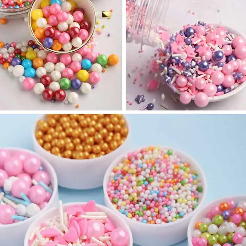 130 г красочный посыпать для украшения торта розовый фиолетовый жемчуг сахар