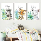 Полоса, тигр, слон, жираф, Лев, животные, настенная живопись, плакаты и принты в скандинавском стиле, настенные картины, декор для детской комнаты