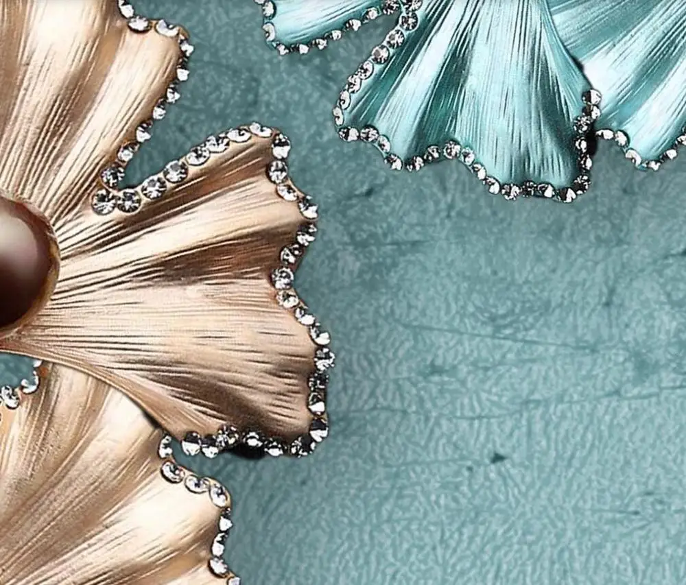 Фотообои на заказ синие ретро 3d трехмерные рельефные европейские узоры для