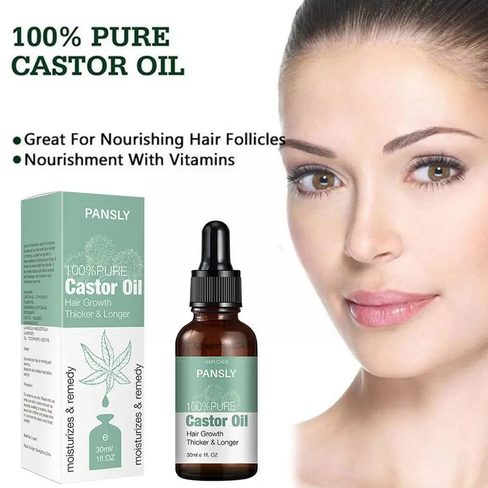 

100% Pure Organic Castor Oil Eyelash Serum 1 Oz Cold-Pressed Natural Mascara With Brushes Hexane-freel Eyelash I3B9