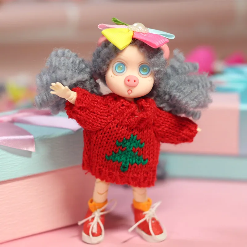 Ob11 детская одежда вязаный свитер зимняя 1/12 1/8 BJD красивый узел кукла свинья
