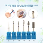 6 типов синий Алмазный пилка для ногтей сверло заусенцы фреза Электрический маникюр ногтей сверлильный станок аксессуары для ногтей