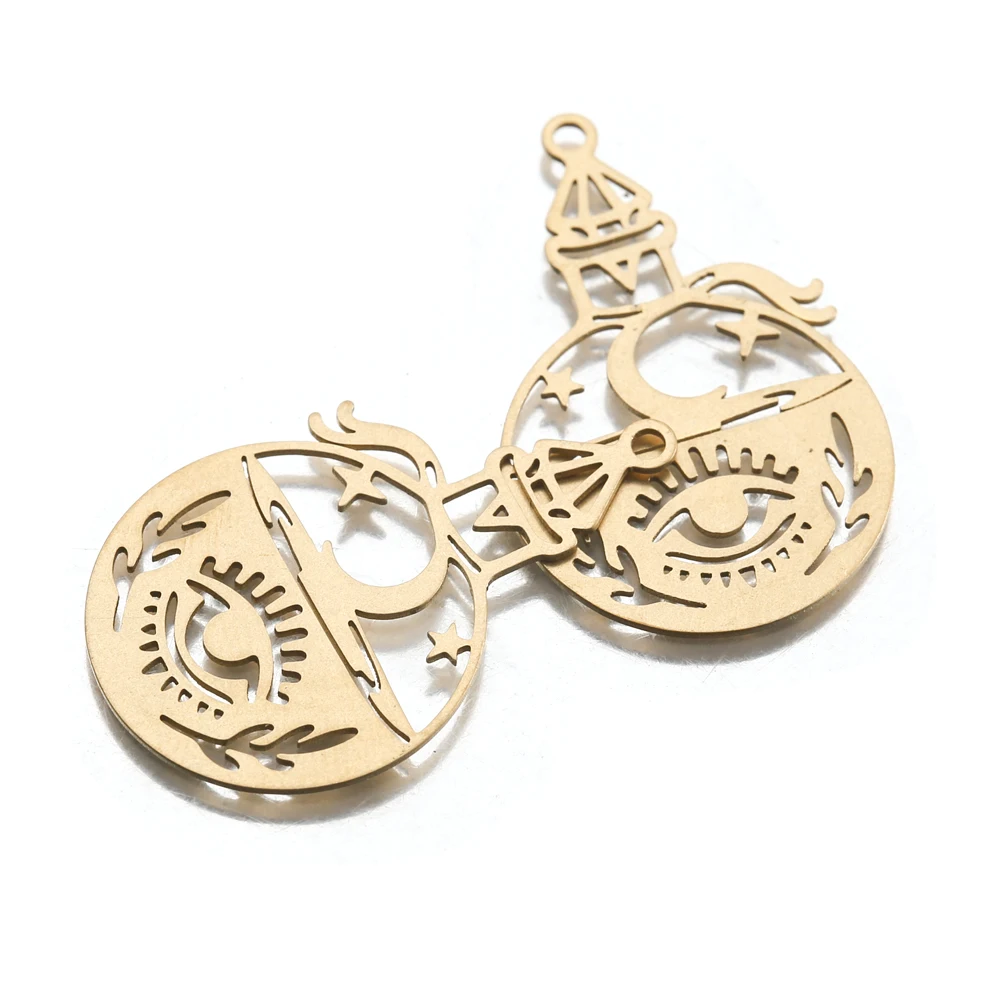 6 шт. необработанные латунные турецкие подвески для глаз лазерная вырезка