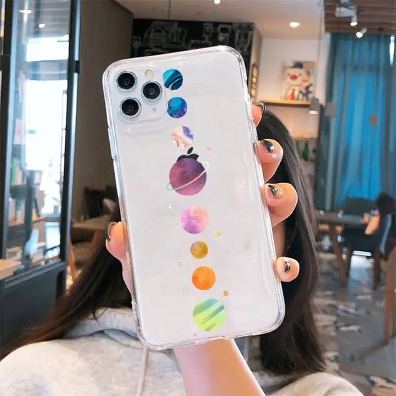 

Starry Universe Phone Case Transparent soft For iphone 5 6 7 8 11 12 s c se plus mini x xs xr pro max cover shell funda