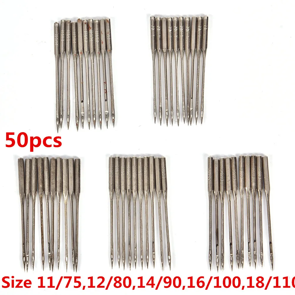 

50Pcs 11/75,12/80,14/90,16/100,18/110 Home Sewing Needle Household Sewing Machine Needles DIY Sewing Accessories Drop Ship