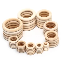 5102050pcs natural wood teething beads wooden ring children kids diy wooden jewelry accessories making crafts 10 sizes