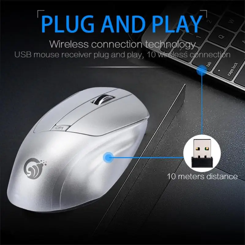 W12 usb-приемник Беспроводная ПК Бесшумная мышь простая и Элегантная модная милая 2