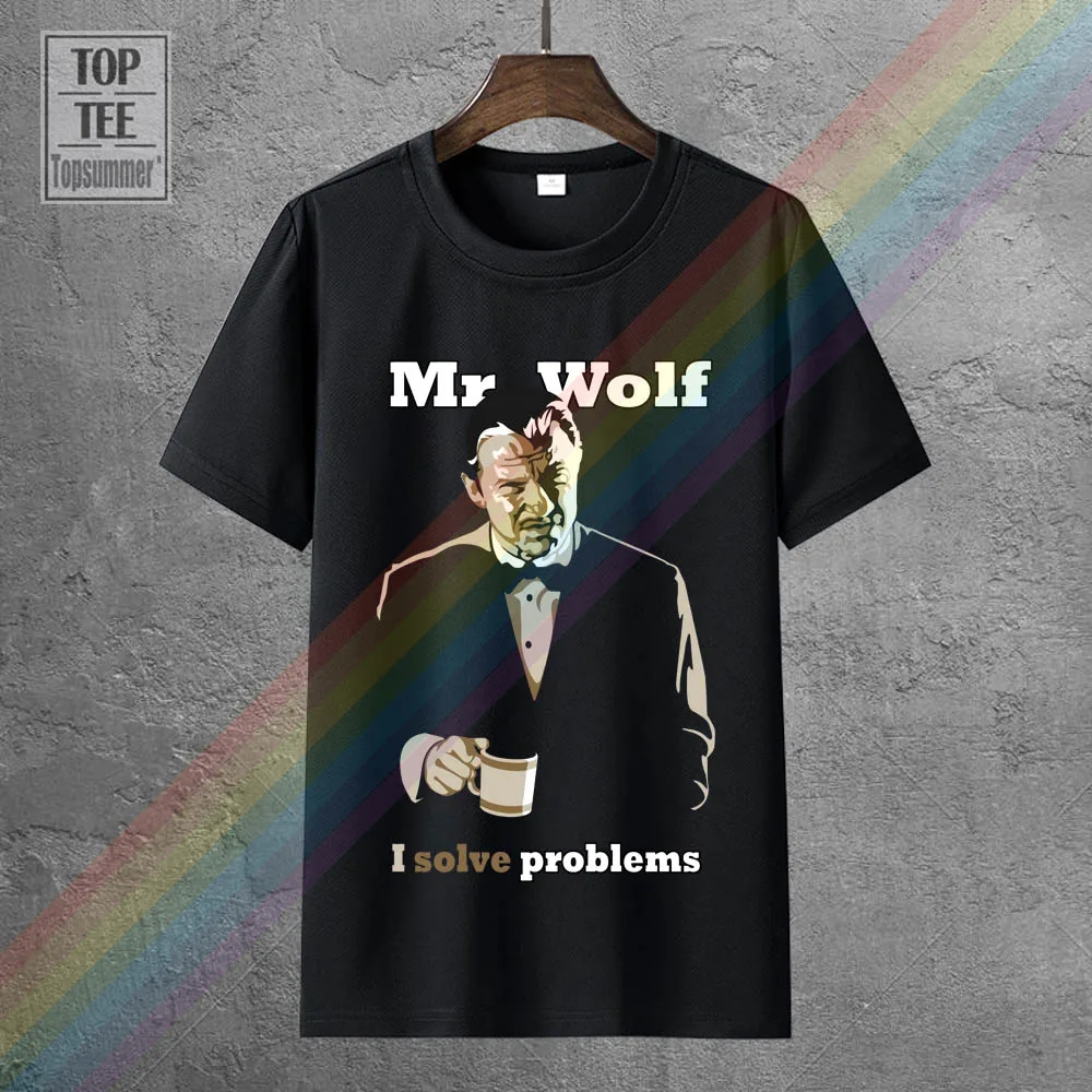 

Men Tshirt Short Sleeve Women T-Shirt Mr. Wolf I Solve Problems Pulp Fiction Pulp Fiction T Shirt