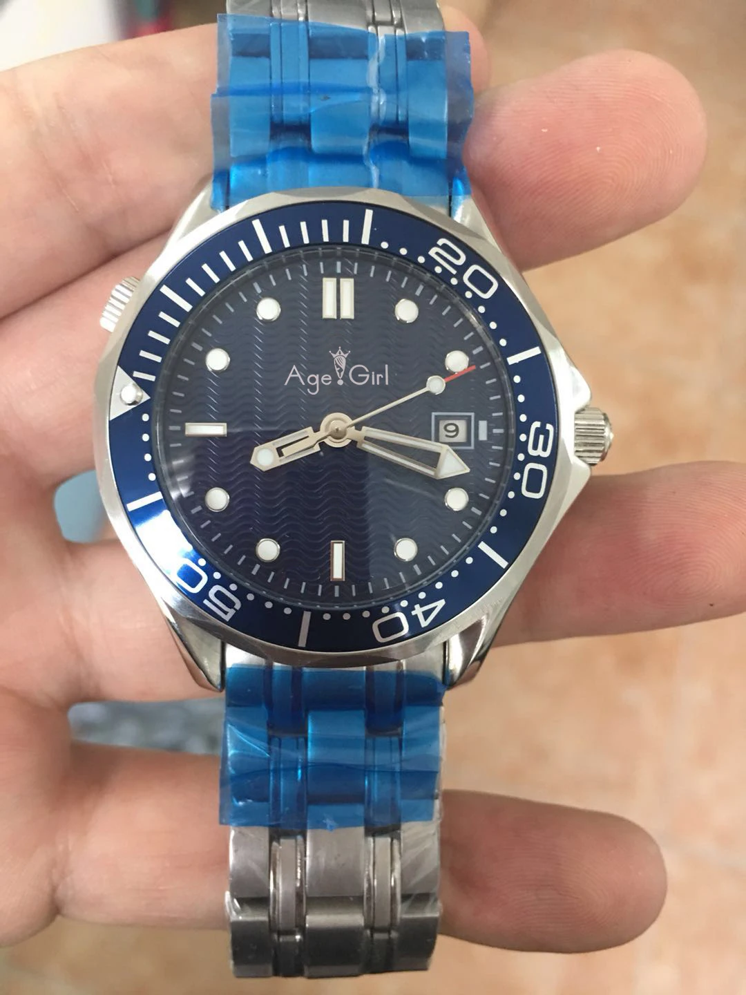 

Luxury New Men Automatic Mechanical Watches Silver Black Blue James Bond 007 Ceramic Bezel Crystal Sapphire AAA+ Quality
