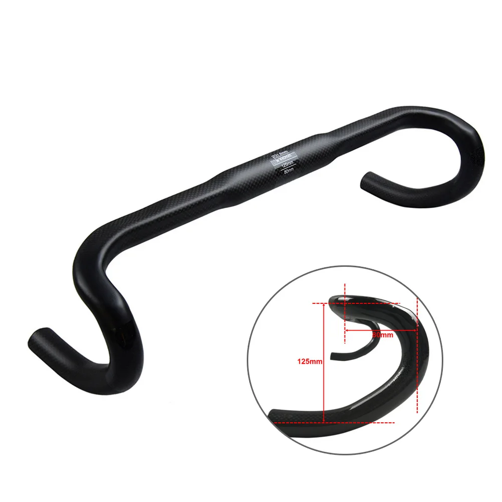 

31.8mm Road Bike Handlebar Carbon Fiber Bicycle Steering Wheel Bent Bar Tape Cycle Handle Cycling Parts 380/400/420/440mm