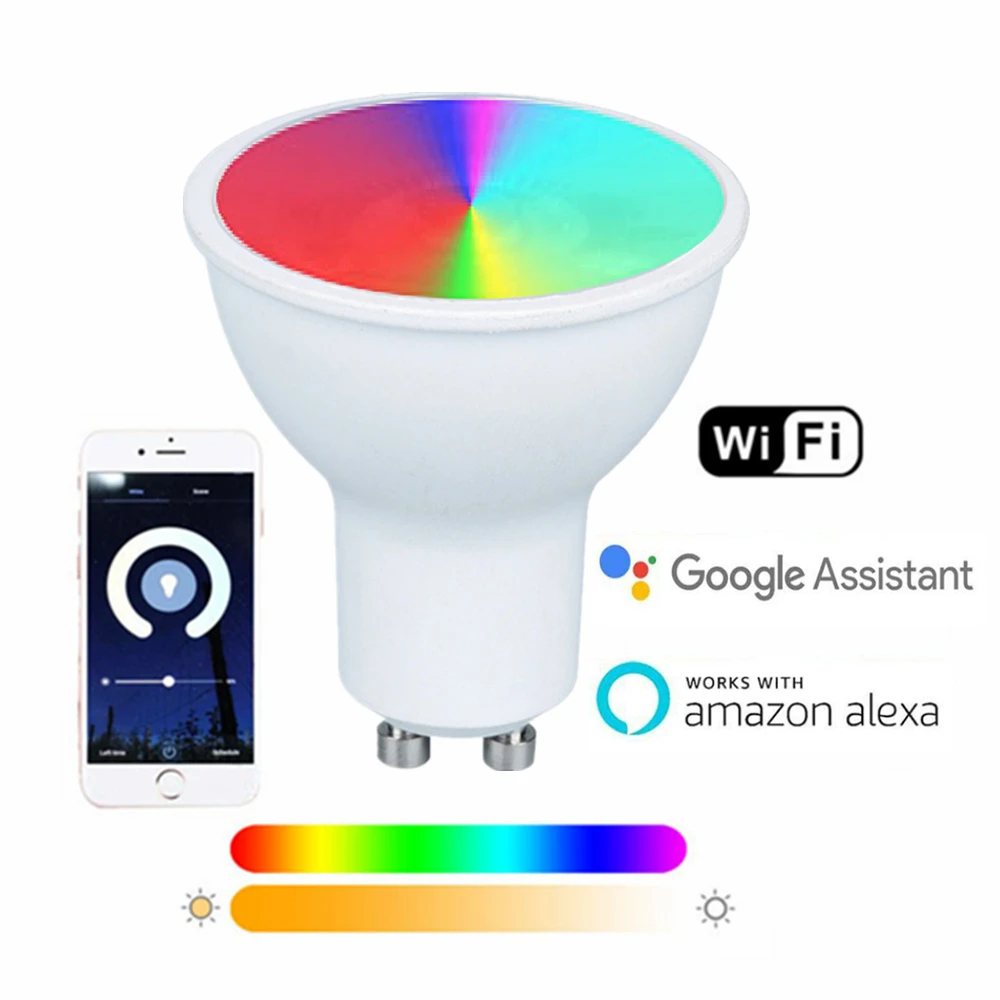 

5W tuya smart wireless WIFI GU10 LED bulb lamp soptlight LED bulb WIFI control RGBWW RGBCW Dimmable LED lights