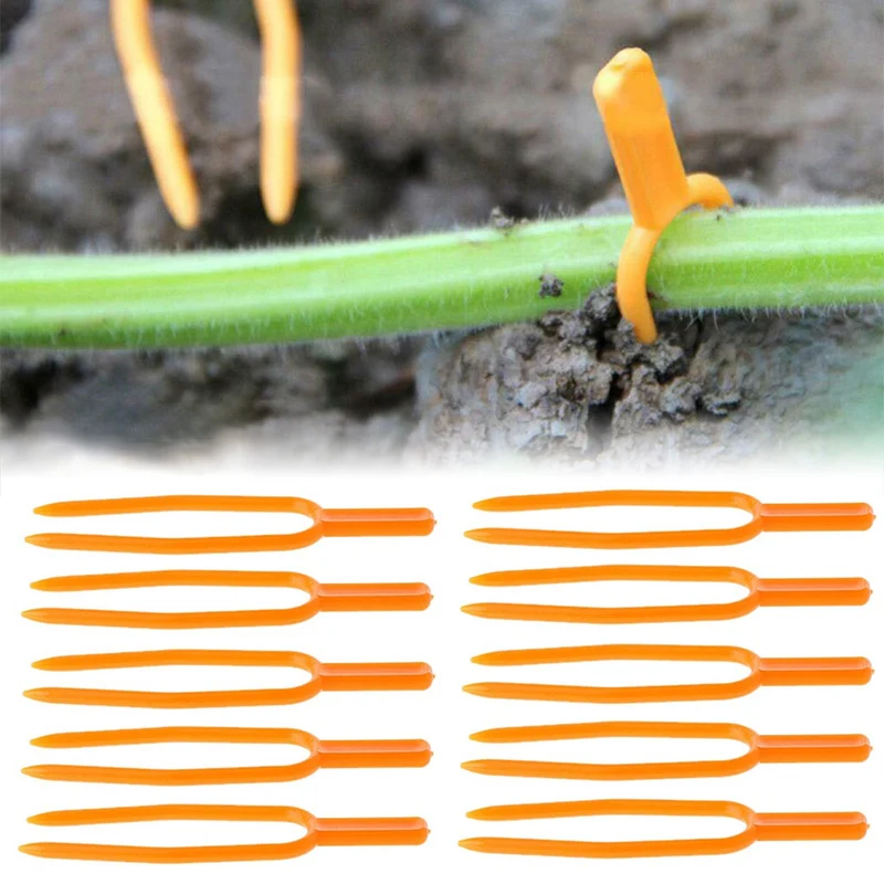

Hot 100Pcs Plastic Plant Climbing Support Clips Plant Vine Holder for Flower Strawberry Seedling Tomato Garden Supplies