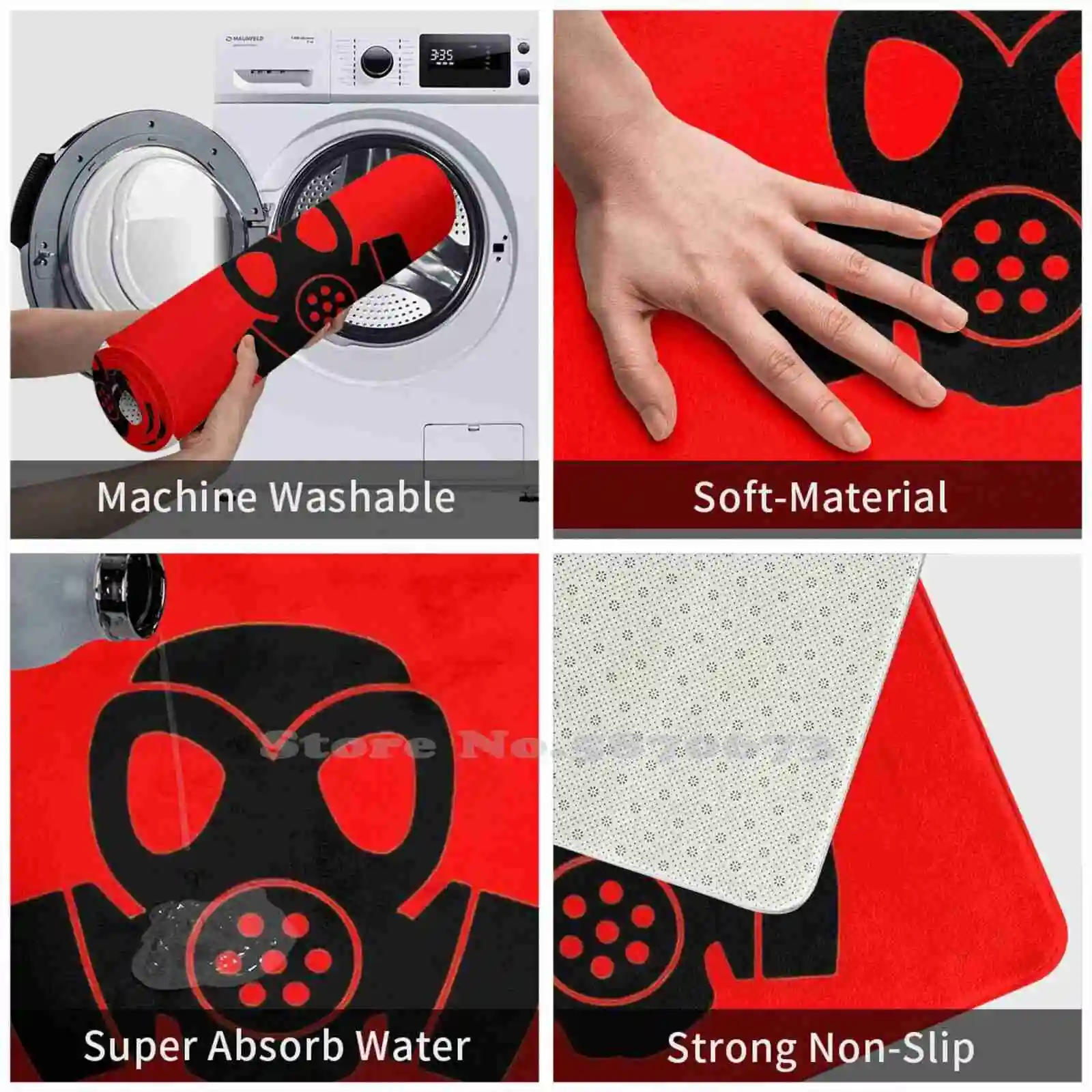 Маска Gask удобный коврик для двери ковер ног газ Череп Апокалипсис 19 лицо ретро