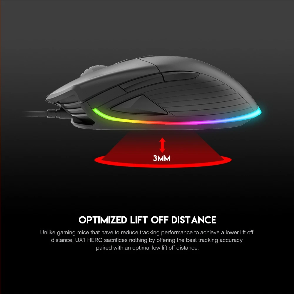 Профессиональная Проводная игровая мышь FANTECH UX1 регулируемая 8 кнопок 16000 DPI