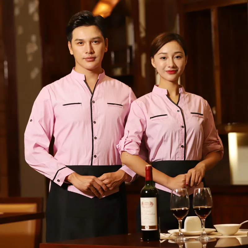 

Novel Dingheng Hot Pot Waiter Workwear Long-sleeved Hotel Work Women Catering Uniform