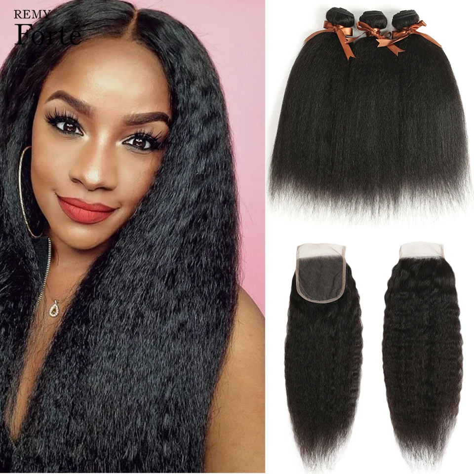 

Remy Форте 30 дюймов Пряди с закрытием кудрявые прямые человеческие волосы пряди с закрытием бразильские волосы, волнистые пряди 3/4 пряди