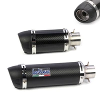 e mark motorcycle carbon fiber exhaust pipe scooter muffler with db killer sticker for yamaha mt07 r3 r6 cbr600rr gsxr er6n z900