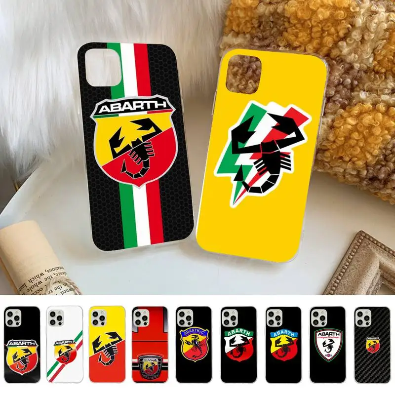 

Italy Sports Car Abarth Logo Phone Case for iphone 13 11 12 pro XS MAX 8 7 6 6S Plus X 5S SE 2020 XR case