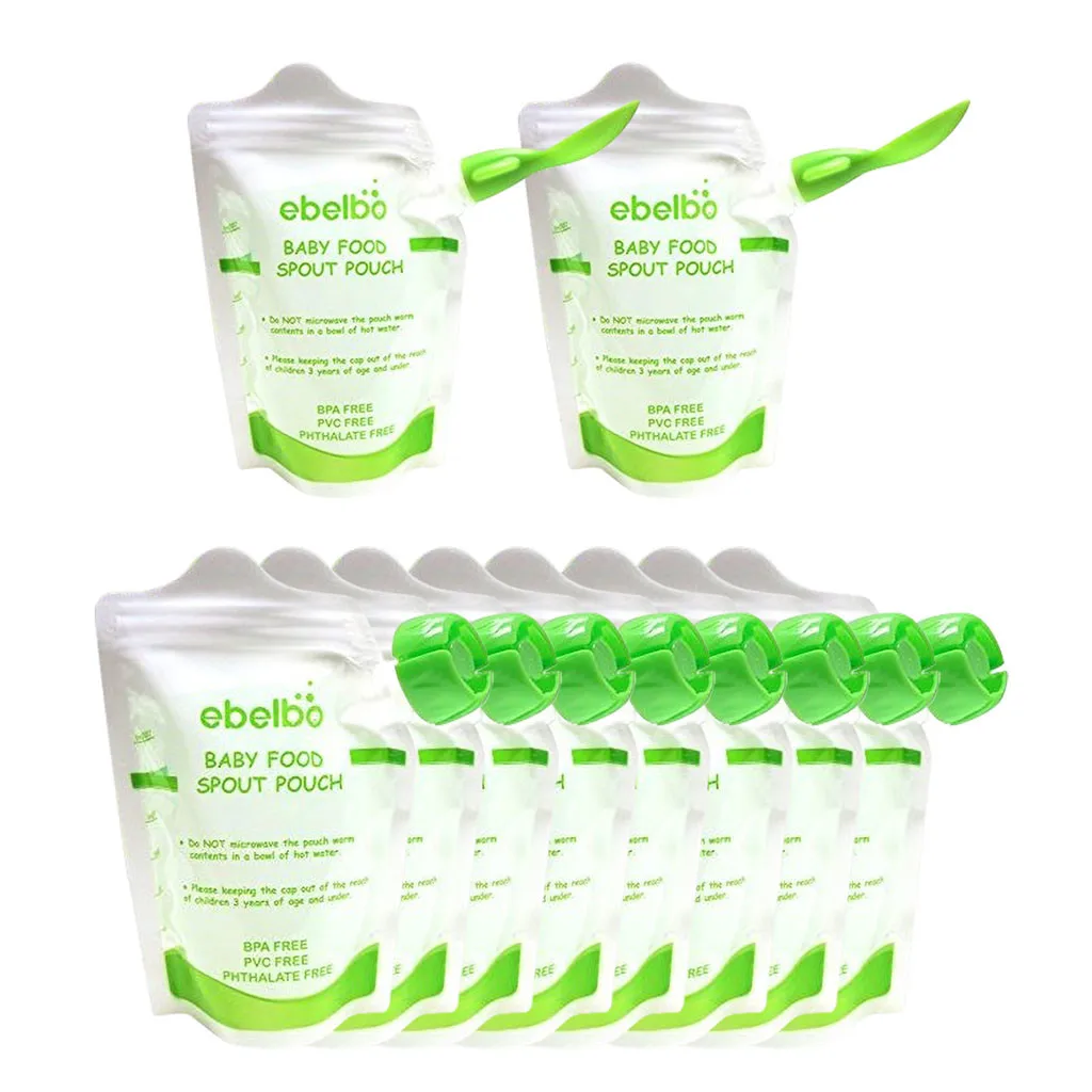 

10 PCS Baby Food Pouches Feeding Supplies Bag Double Zippers Reusable Food Box Double Zippers Reusable Food Boxes