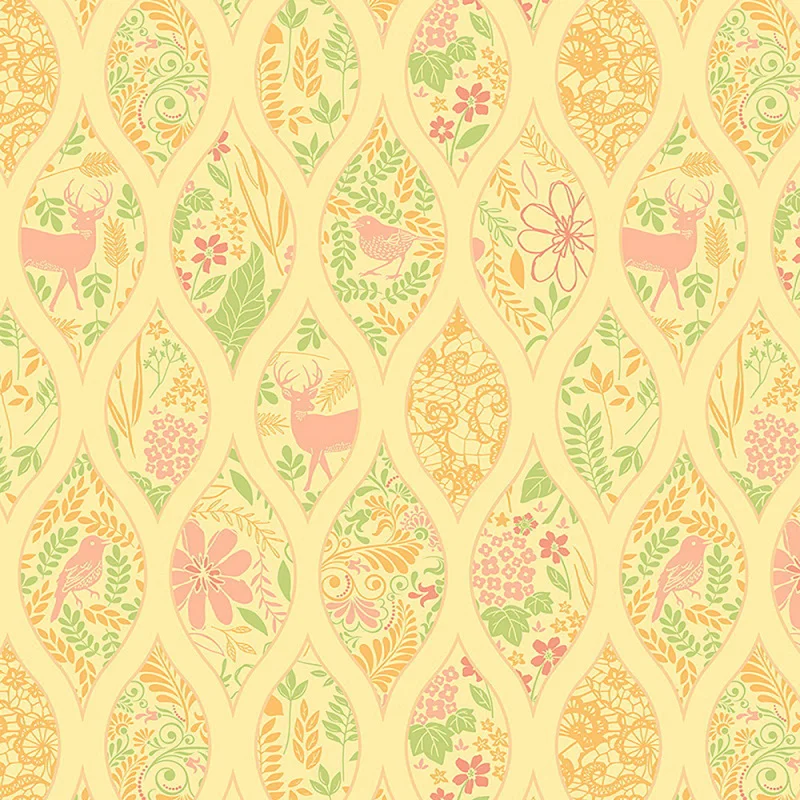 Хлопковая льняная ткань с цветочным принтом 45x110 см | Дом и сад