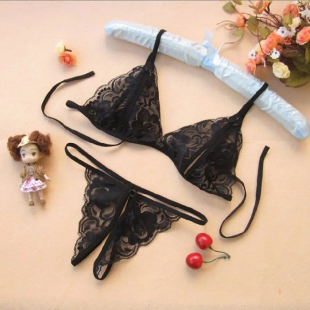 

Women Sexy Lace Underwear Charming Lingerie Underwear Bra Set Lace Nightwear Babydoll G-string Color
