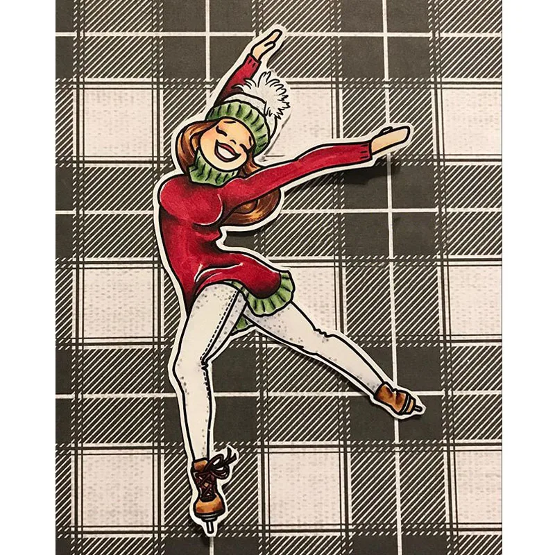 Кататься на коньках прозрачные наклейки для Скрапбукинг и карточками создания