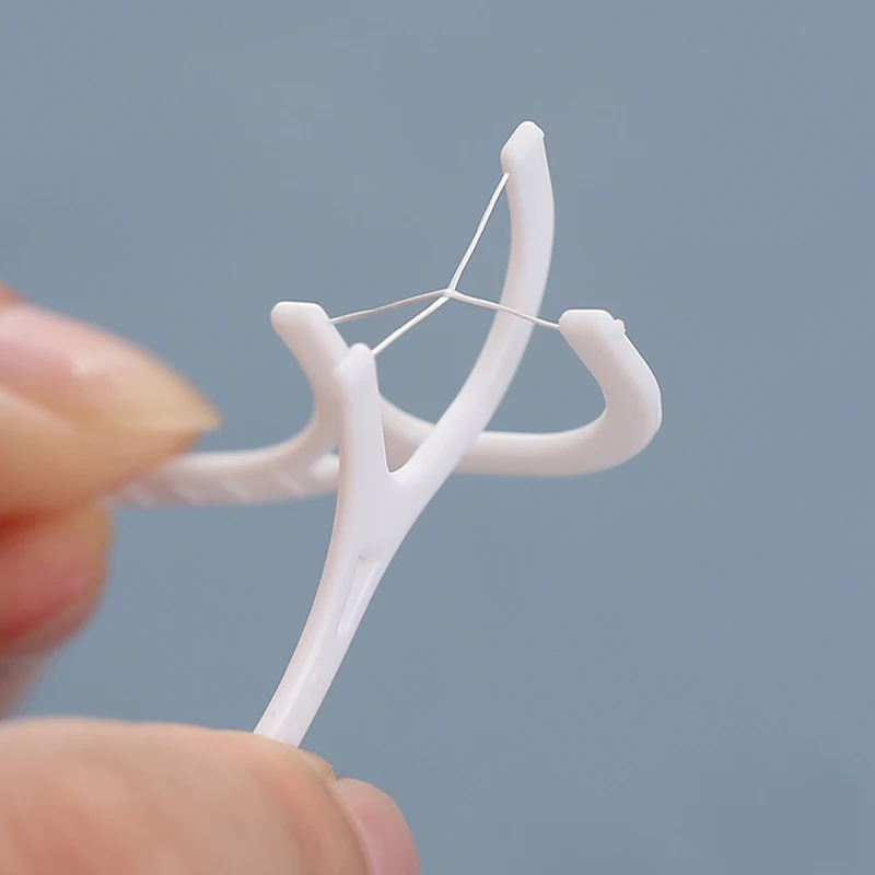 

PACK OF 100 Dental Floss Flosser Picks Toothpicks Teeth Stick Tooth Cleaning Interdental Brush Dental Floss Pick Cleaning Tooth