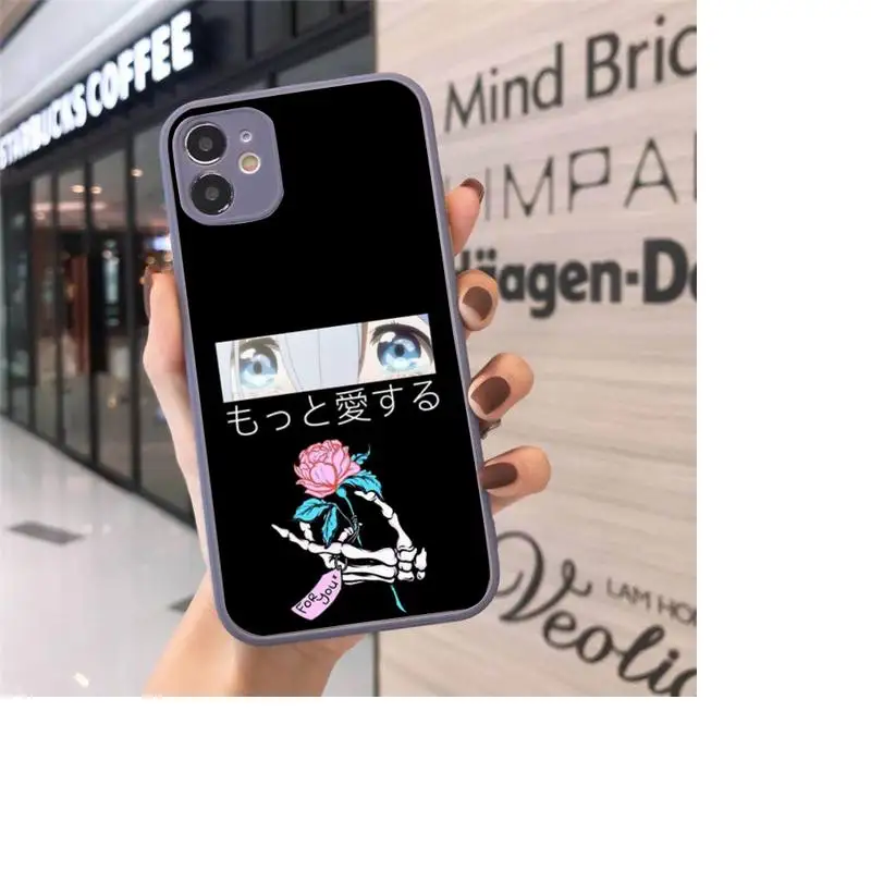 

Anime Teenage girl animation Phone Case Matte Transparent for iPhone 7 8 11 12 s mini pro X XS XR MAX Plus cover funda