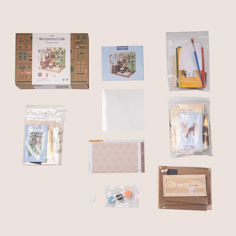 Деревянный кукольный домик Robotime Rolife DIY миниатюрная студия DGM07 Jimmy's Studio|Кукольные