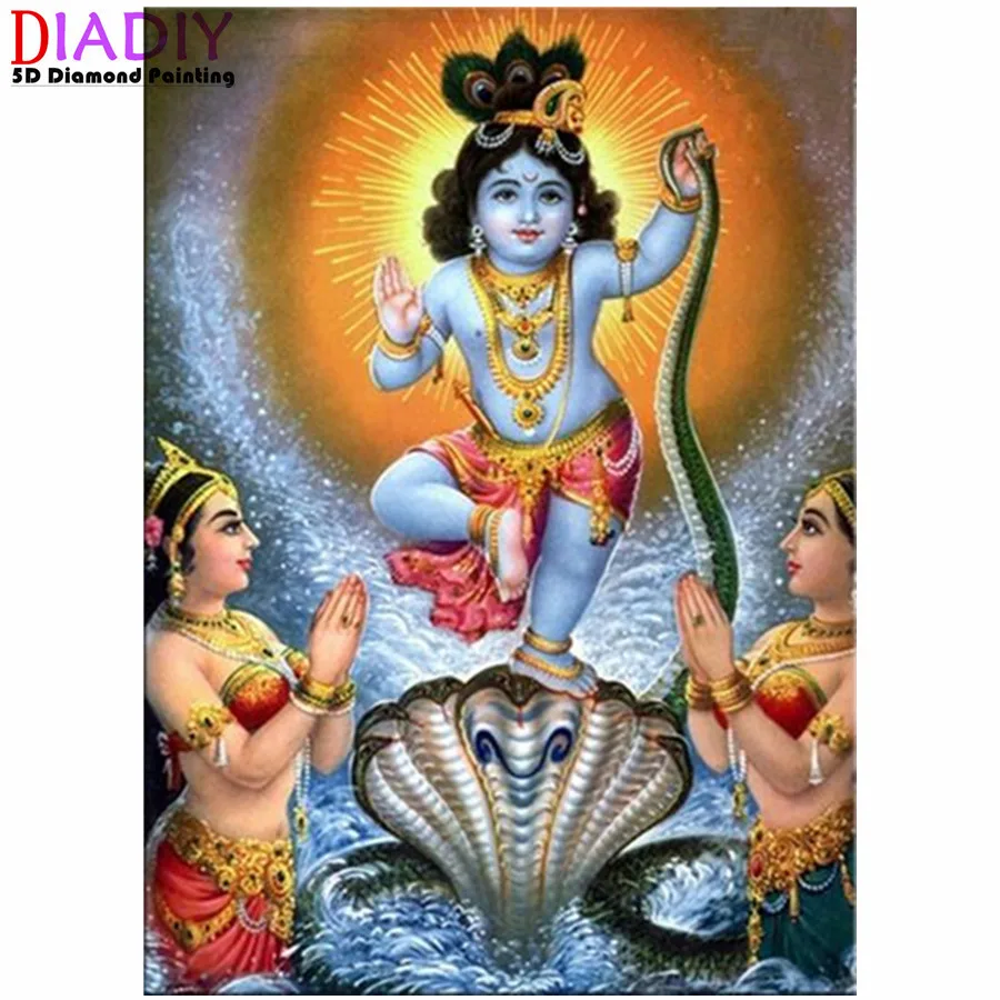 

5D DIY Cross Stitch 5d Diamond Painting India Ganesha Diamond Embroidery Buddha religions Full Drill Rhinestone Home Decoration