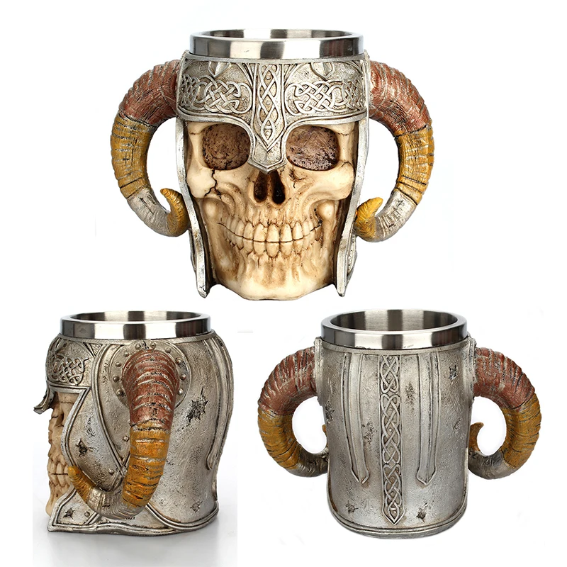 Кружка для офиса креативная двойная Роговая полимерная чашка 3D из нержавеющей