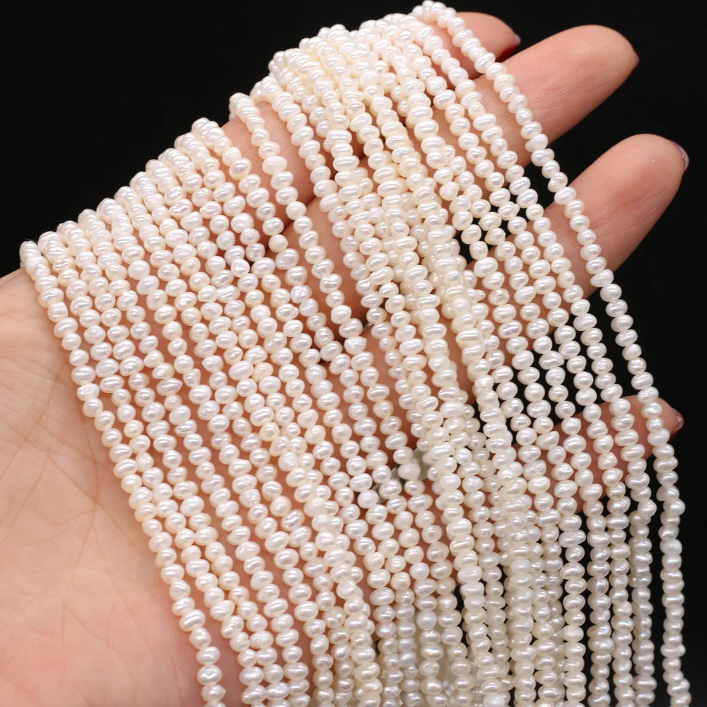 

Fine 100% Natural Freshwater Pearl White Potato Shape Loose Beads for Jewelry Making Bracelet Necklace Accessories Size 2-3mm