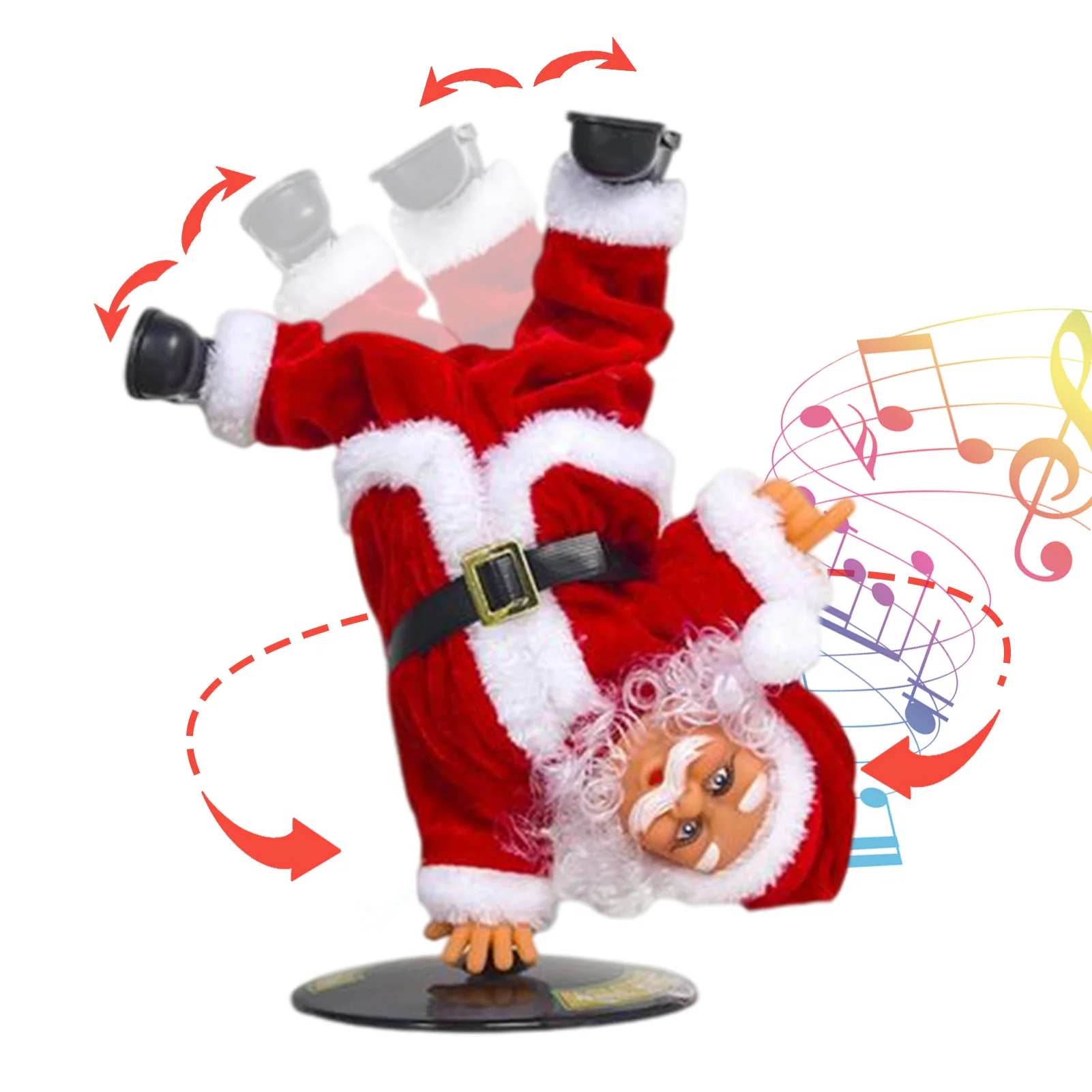 

Creative New Electric Handstand Hip-hop Santa Claus Doll With Music Children's Toys Ornaments Dancing And Singing Christmas Gift