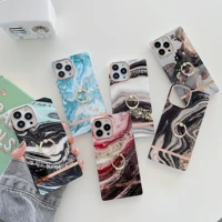 square marble slim thin glossy soft tpu trunk box phone case with kickstand for iphone 13 pro max case 11 12 pro max cover