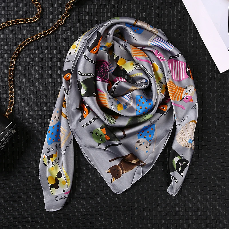 

2020 Luxury Brand Women Sauqre Scarf Summer Silk Scarves Shawls Lady Wraps Soft Pashimina Echarpe Designer Beach Stole Bandana