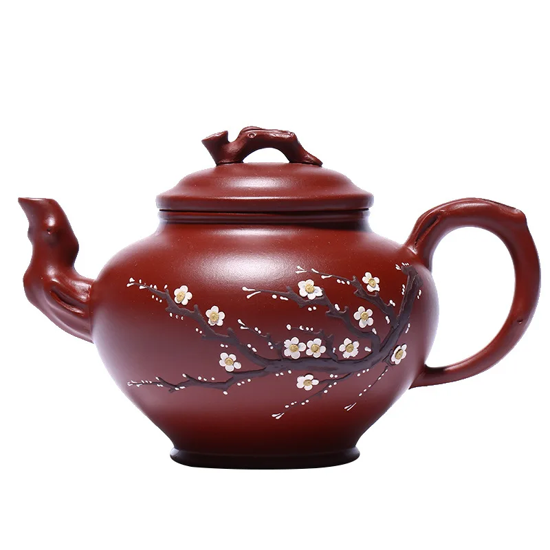 

Plum blossom herald spring Yixing original mine purple clay pot tea set Dahongpao pot hand painted gift goods