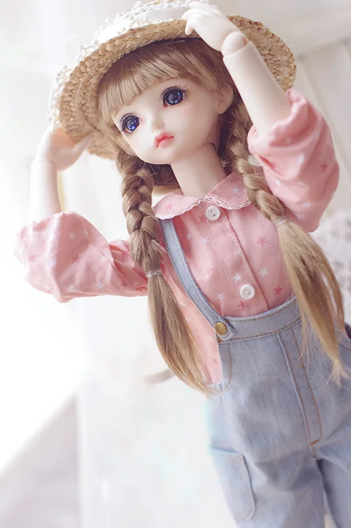 BJD куклы парики молочный чай коричневый Имитация мохера для 1/3 1/4 1/6 1/8 DD S девушки